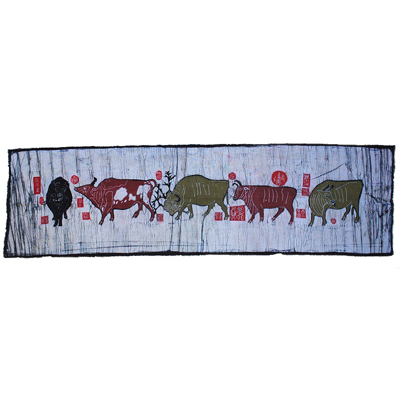 Batik Hung Painting National Wind Traditional Characteristics Craft Wax Dyeing Drawing Living Room Bookhouse Tea Art Gallery Decoration Background Hanging Decoration