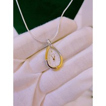 Gold and silver two-color water drop shape Japanese Seiko necklace watch quartz pocket watch quartz