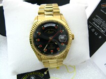 Full gold plated gas needle west end watch night bright Swiss double calendar automatic Red diamond army watch 2834