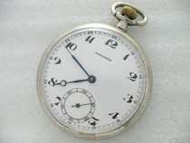 Second-hand pocket watch century-old porcelain plate nickel case Movato Swiss antique mechanical watch