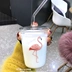 Ins net đỏ flamingo phiên bản Hàn Quốc của cô gái dễ thương nhà sinh viên cà phê sữa với cốc nước rơm - Tách Tách