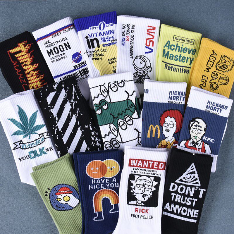 Street Skateboard Straight Simeters Socks Socks Male stockings Korean version trendy hip hop streets Ins original Cebu student basket