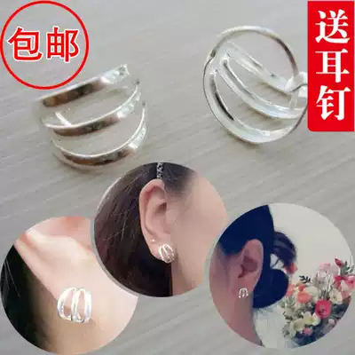 Sterling silver earrings 999 foot silver female glossy earrings earrings earrings earrings earrings do not need to pick simple new earrings