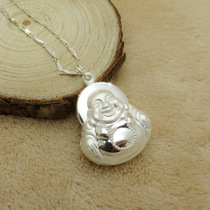 Sterling Silver Buddha Pendant 999 Sterling Silver Double Side Silver Buddha Men and Women Fashion Ethnic Style Evil Safe Necklace Pendant