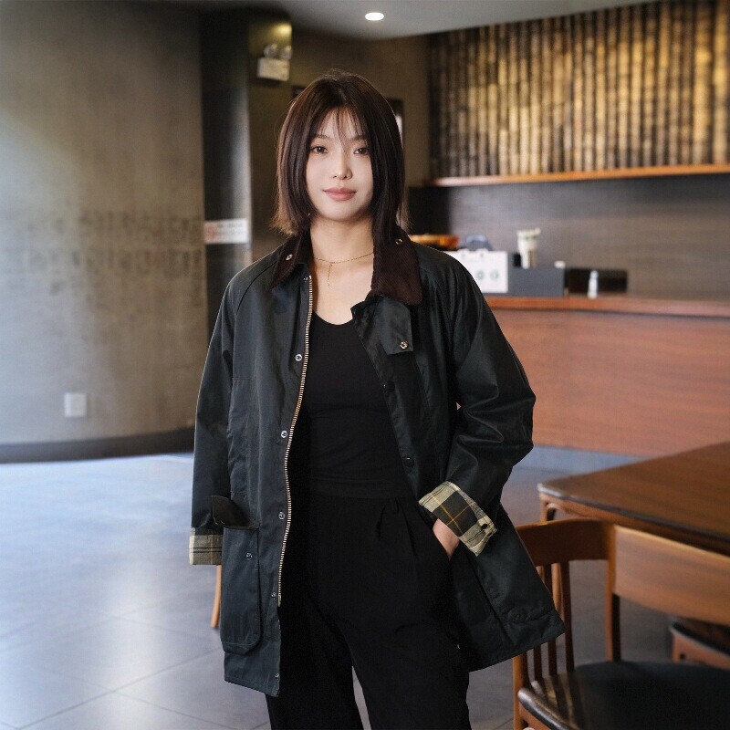 In Stock British Barbour Os Beaufort Japanese Version Loose Oil Waxed Jacket Trench Coat for Women