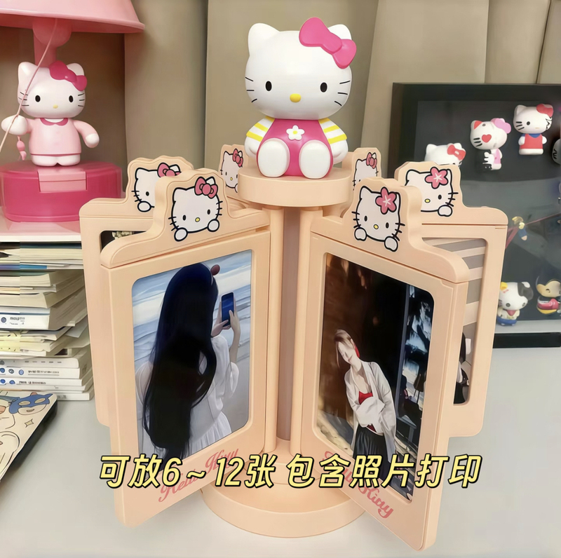 5inch Photo Rotating Frame DIY Photo Storage Ornament Page Turning Rotating Frame Commemorative Birthday Gift