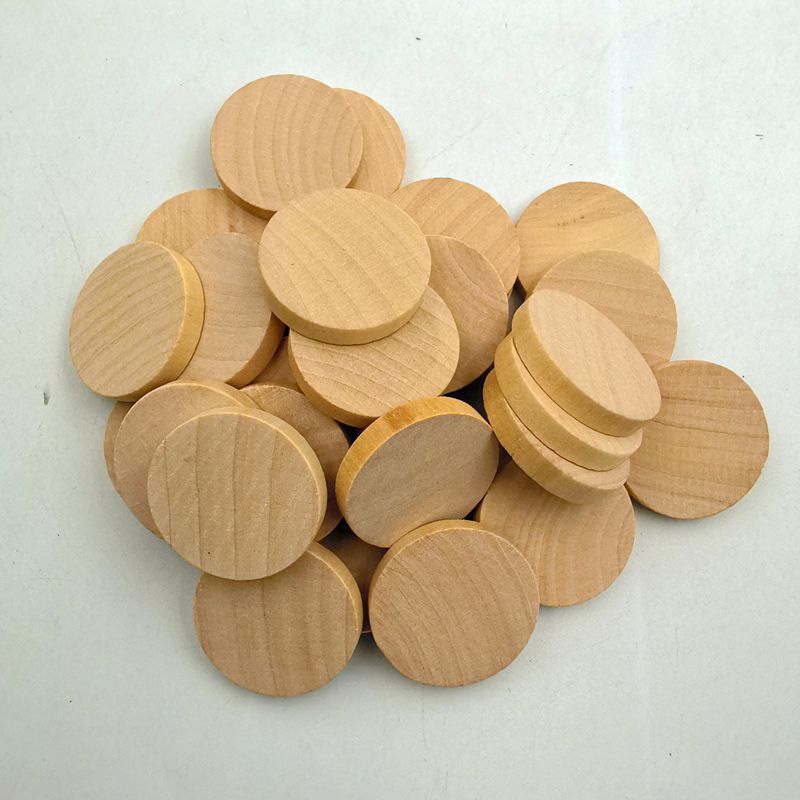25-59mm Thick 5mm Model Material Round Wood Slice Doll Stand Base DIY Round Piece Modern Simple Lotus Wood