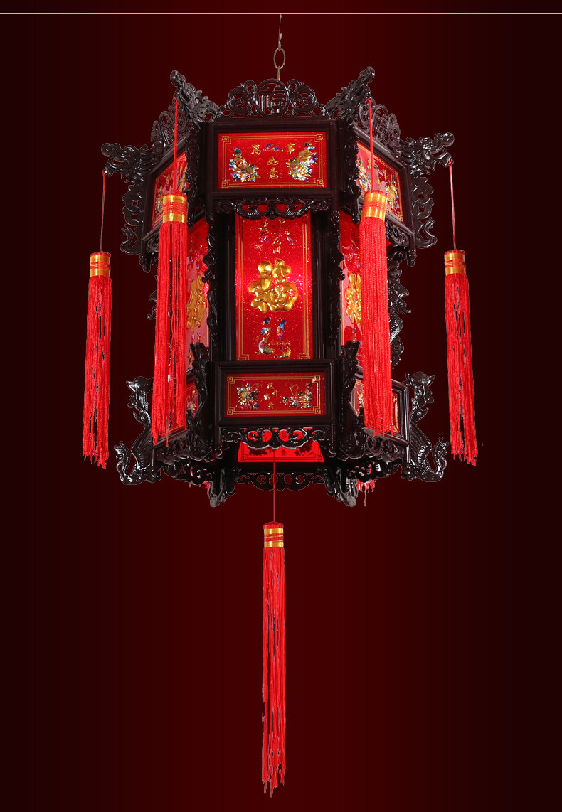 实木六角宫灯厂家直销挂饰乔迁仿古羊皮六角古典木质阳台茶楼吊灯-阿里巴巴
