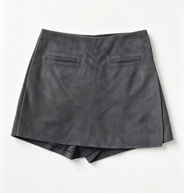 Pants Length 36cm or More [Xiaowen Sisters] Genuine Leather Women's Mini Skirt Zx-6R01A