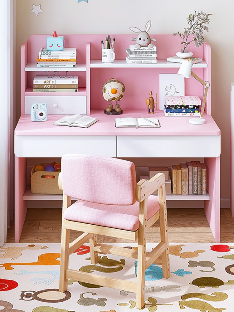 Children Study Desk Desk Bookshelf Integrated Table Lift Home Bedroom Elementary School Kids Book Desk Computer Table And Chairs