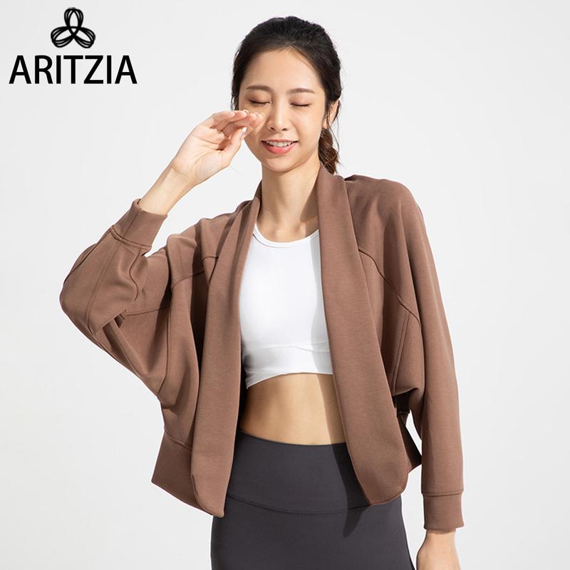 Aritzia Autumn and Winter Warm Sports Fitness Shawl Long-Sleeved Tna Outer Wear Casual Cardigan Sweatshirt Yoga Jacket for Women