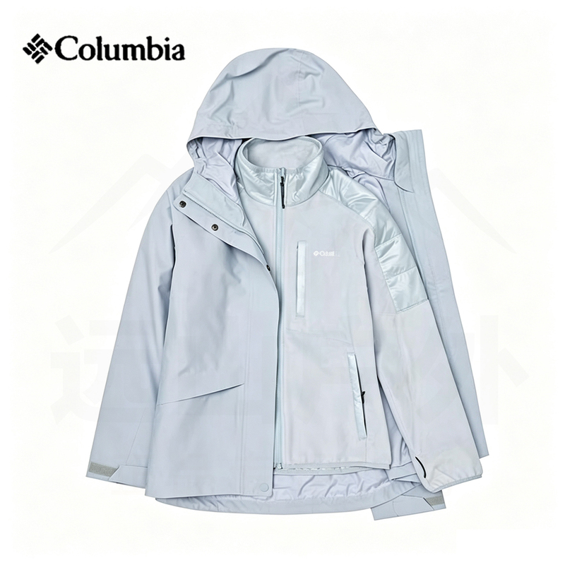 Zhang Jingyi's Same Style Columbia Outdoor Women's Detachable Fleece Liner Three-In-One Waterproof Jacket Xr2855