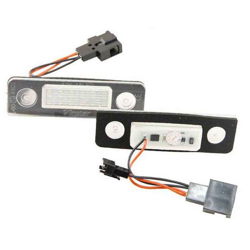 Suitable for Fox Skoda license plate light 18LED white light black cotton pair