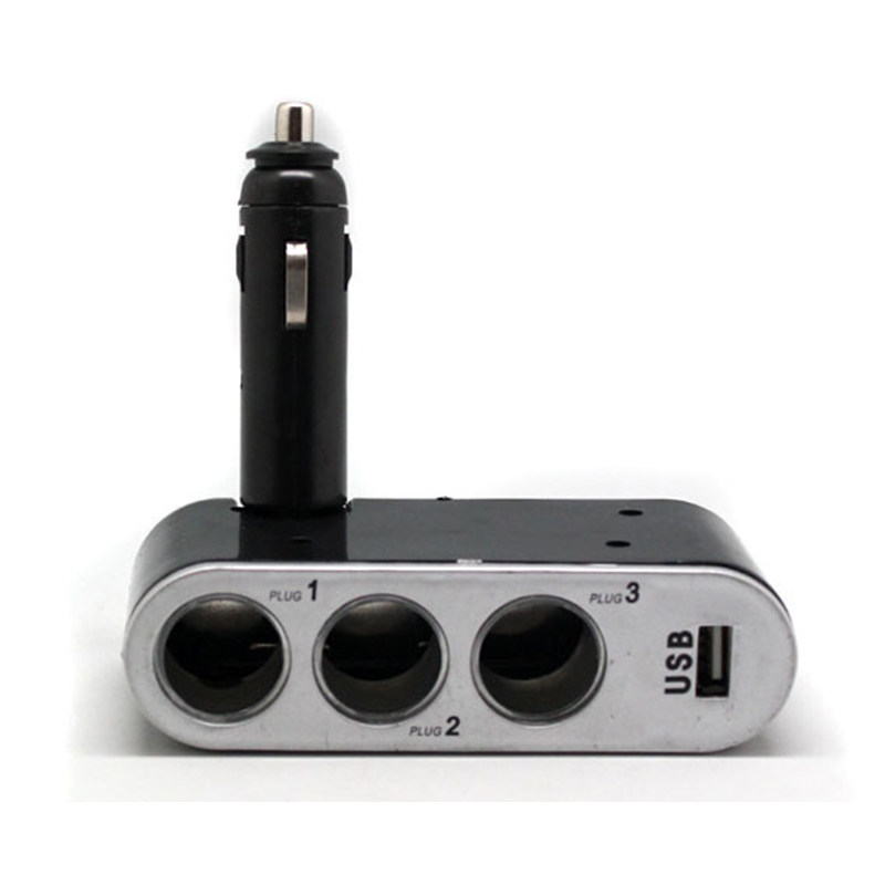 On-board cigarette lighter 10% Three-one-drag triple charger extended conversion socket with USB power supply 90 degree free