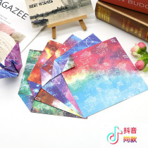  Square 15 cm double-sided twelve constellations color printing origami Kindergarten childrens handmade thousand paper crane origami