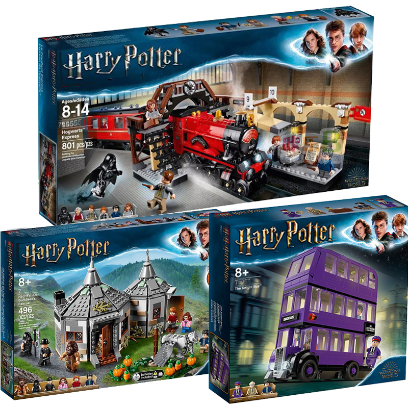 Harry Potter Train Station Chinese Building Blocks 3-Story Knight Bus 75947 Hagrid's Hut Assembly Toy Gift for Boys
