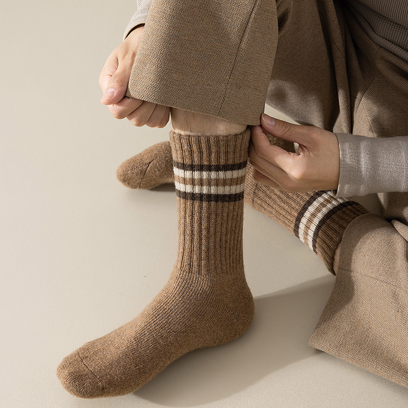 Amazon Thick Wool Socks for Men, Autumn and Winter Mid-Calf Socks, Extra Thick Warm Terry Socks, Long Socks for Men, Super Thick for Winter