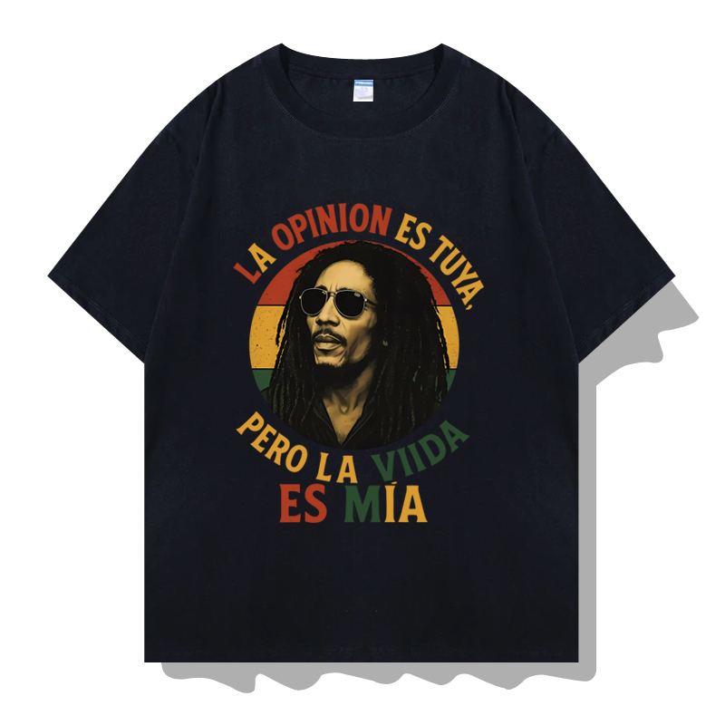 Bob Marley Trendy Brand Rock Hip-Hop Rap Short-Sleeve T-Shirt Clothing Tee Half-Sleeve