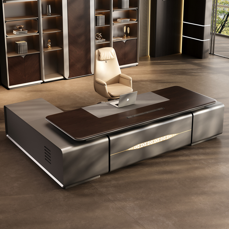 High-End Executive Desk, Chairman's Office, Calm Business Style, Boss Desk and Chair Set, Modern Executive Desk High-End Executive Desk, Chairman's Office, Calm Business Style, Boss Desk and Chair Set, Modern Executive Desk