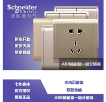 Schneider switch socket Fengshan series Champagne gold open two-open three-open socket switch panel socket