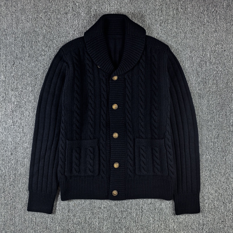 Rrl Men's Knitted Cardigan Jacket Casual Outerwear Sweater Fair Isle American Retro Merino Wool Rrl Men's Knitted Cardigan Jacket Casual Outerwear Sweater Fair Isle American Retro Merino Wool
