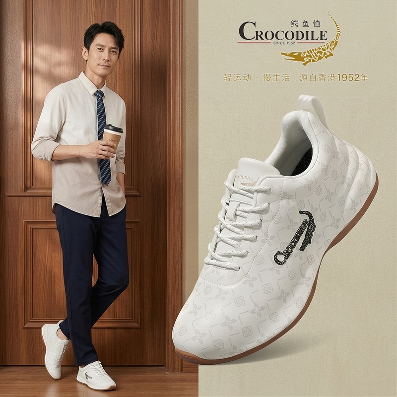 【Diamond Ghost】New Autumn and Winter Crocodile-Patterned Soft Leather Height-Increasing Lightweight Non-Slip Sports Casual Shoes Ey1227