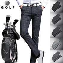 Autumn and winter GOLF clothing mens long pants GOLF pants mens pants lattice pants slim sports casual ball pants