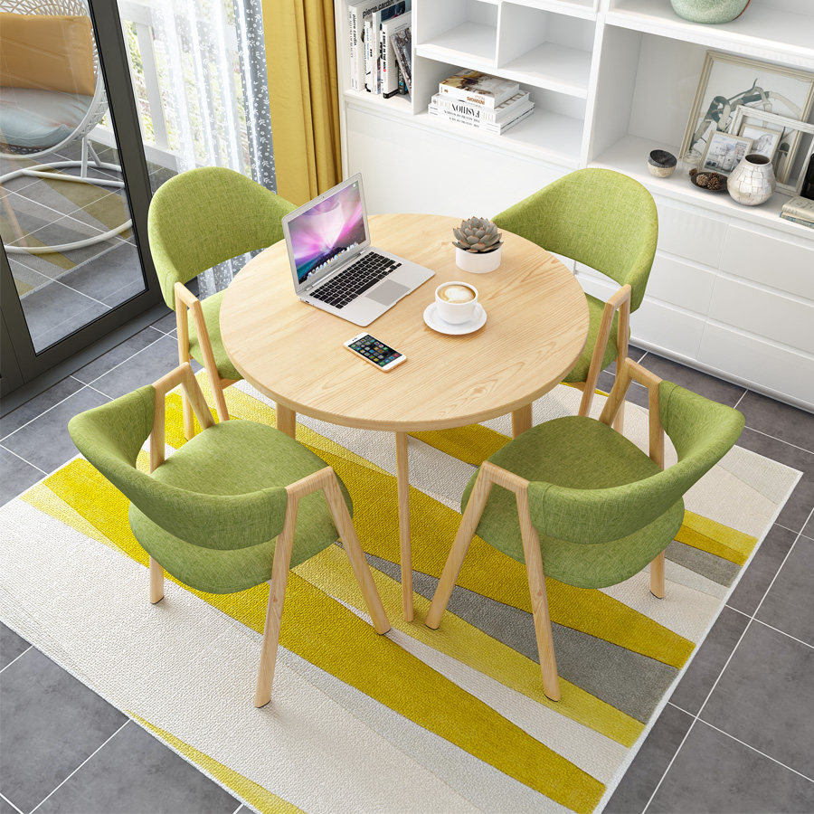 Simple negotiation table and chair combination office leisure area reception negotiation round table shop meeting guest coffee milk tea shop dining table