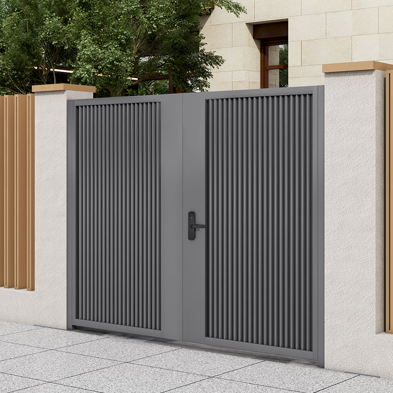 Outdoor Iron Art Courtyard Gate Villa Garden Door Single Double Switch Yard Small Door Entrance Iron Gate Fence Door Customizable