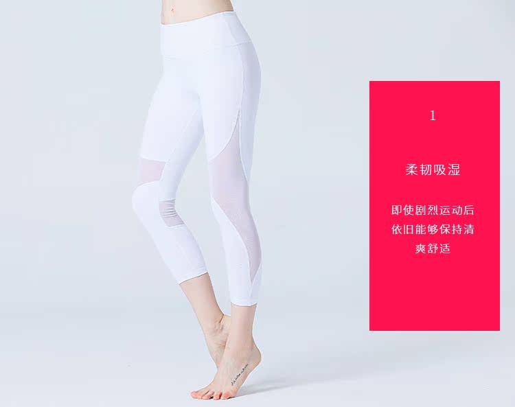 Quần yoga nữ in ấn lưới nhanh chóng làm khô vớ đàn hồi cao quần thể dục cao eo chín quần quần khiêu vũ cắt quần quần áo tập yoga