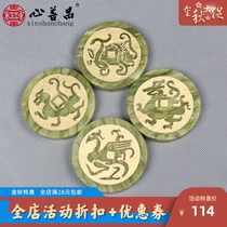Funeral objects ornaments casings Jade Blue Dragon White Tiger vermilion Jade four gods natural stone carving