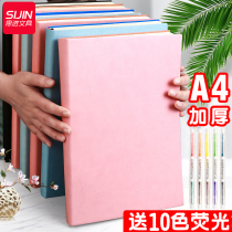 A4 super thick notebook simple checkbox Connell 5r memory method learning large notepad college students take notes for postgraduate entrance examination special soft leather White paper book grid sub blank thickened diary