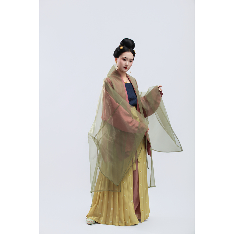 Song Dynasty-Style Hanfu Organza Gauze, Imitation of the Nanying Iron Cudgel Tomb, Short Front and Long Back Song-Style Robe, Thin Sheer Gauze Shirt