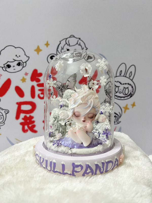 Sp Plum Display Box Scene Skullpanda Front of the Garden Ink Plum Hidden Storage Glass Cover Handmade Doll House Landscaping