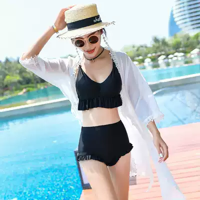 Swimsuit women's blouse single scarf sexy medium and long version of sunscreen chiffon transparent swimsuit women's coat beach blouse