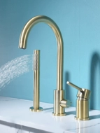 Bittric Gold Tất cả -Copper Vòi nước lạnh và nóng hổi vòi rửa chén âm tường vòi rửa chén nóng lạnh âm tường