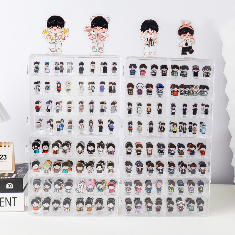Standing Display Box for Mini Figurines, Collectible Display Stand for Era of Youth, Small Figurine Organizer and Display Rack
