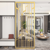 Light extravagant stainless steel Screen partition into the house Xuanguan Living room Hotel hollowed-out steel Changhong glass decorated with background wall