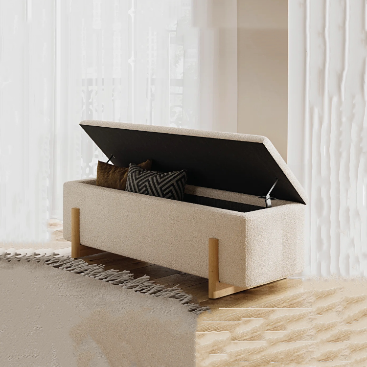 Scandinavian Designer Creative Lamb Velvet Home Shoe Changing Stool Bedroom Storage Bedside Stool Storage Sofa Bench