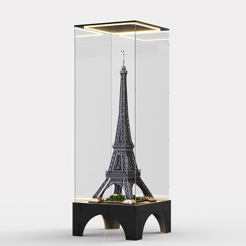 Suitable for Lego 10307 Eiffel Tower Base Lighting Display Cabinet, Transparent Lighting Dust Cover, Acrylic Cabinet