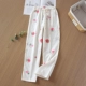 Mùa xuân / mùa hè / mùa thu phong cách mới quần pyjama quần nữ dệt kim phim hoạt hình Nhật Bản cotton tinh khiết quần ở nhà cotton gạc quần ống rộng - Quần tây