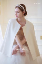  Wedding shawl Winter cashmere shawl wedding warm cloak white wool Sakura dream wedding yeomur