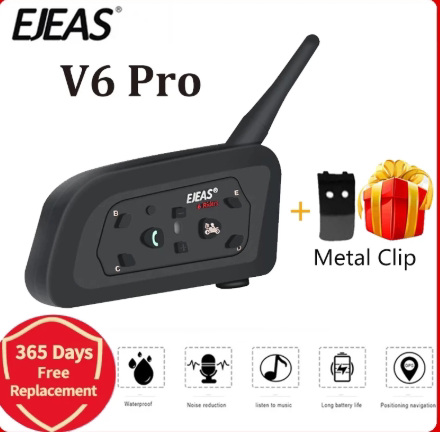 2PCS V6 PRO Bluetooth Motorcycle Helmet BT Intercom Riders