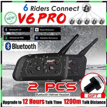 V6 1200M Motorcycle Bluetooth Helmet Intercom For Motorbike