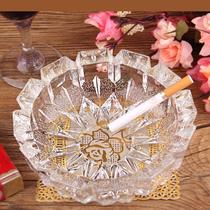 Creative creative crystal glass ashtray big and small square round ashtray bar KTV home print LON