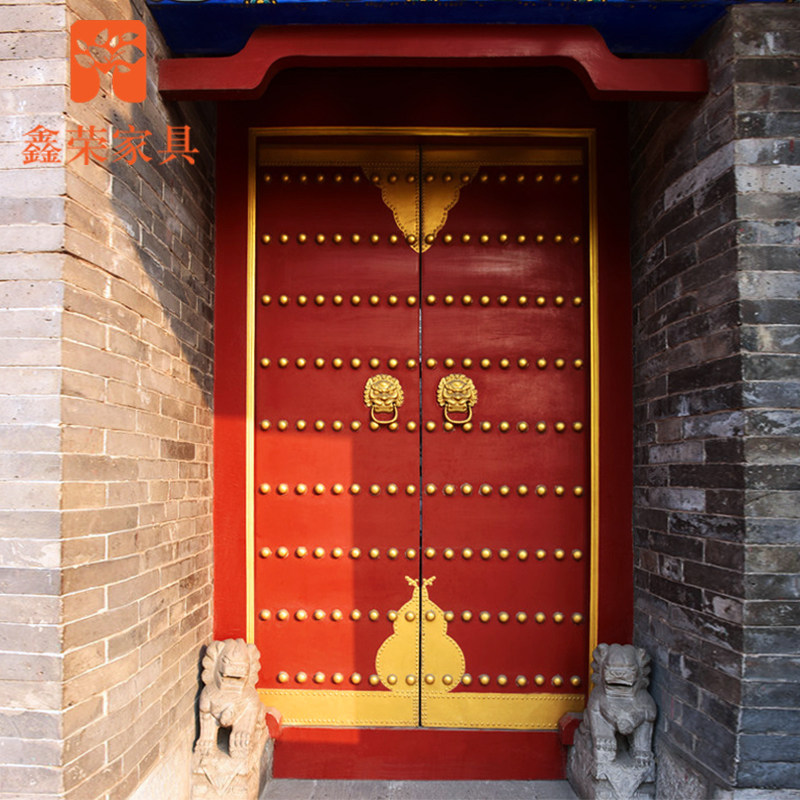 Solid wood antique Chinese gate villa courtyard old elm into the door tea house clubhouse rural homestay courtyard door