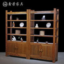  Old Elm Bogu rack Solid wood Chinese style Dobao pavilion display cabinet Zen shelf Tea rack Antique entrance partition