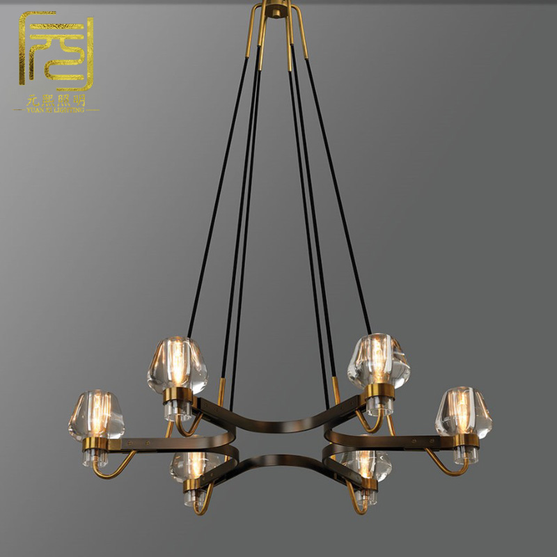 Nordic Postmodern American Guest Dining Hall Chandelier Creative Personality Crystal Glass Chandelier Designer Prototype house lamps