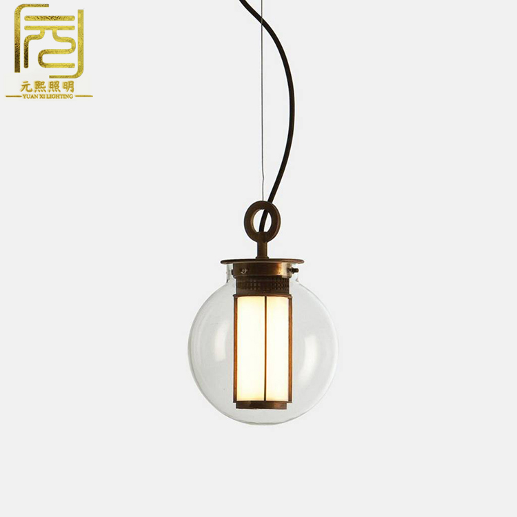 Italian designer fashion retro industrial style dining room clothing store exhibition hall bar creative lantern glass chandelier