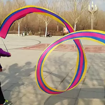 Telescopic Rod 6-15m colorful adult square dance fitness gymnastics ribbon children's dance props colorful long ribbon
